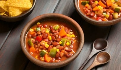 black bean chili with vegetables