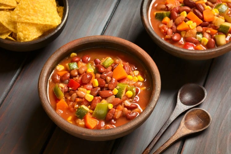 black bean chili with vegetables