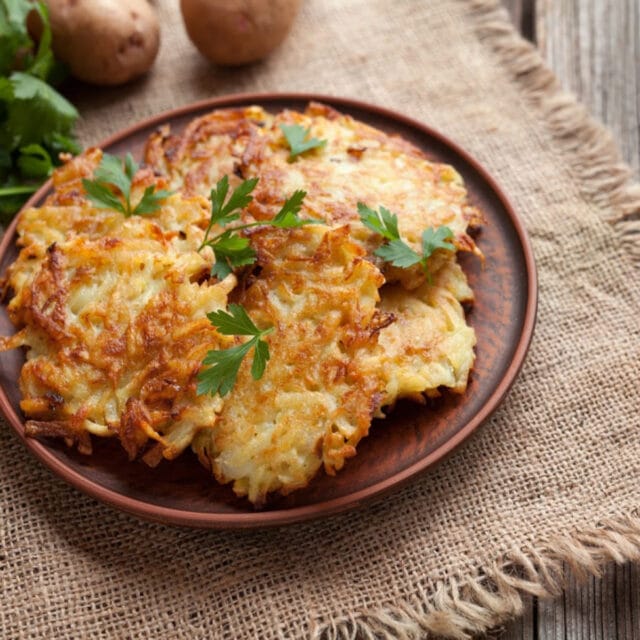 This classic recipe for latkes, also known as potato pancakes, is delicious.