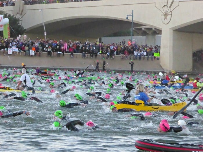 where is a good spectating spot for ironman arizona swim