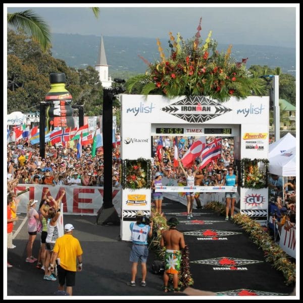 The finish line at Ironman World Championships in Kona