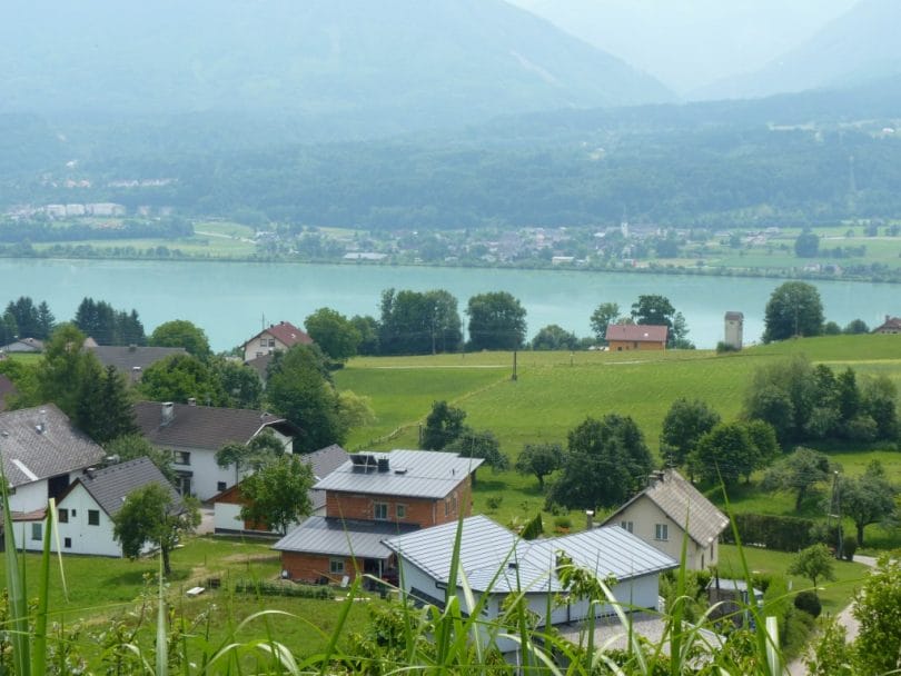 A view of Lake Worthersee in Austria at ironman austria