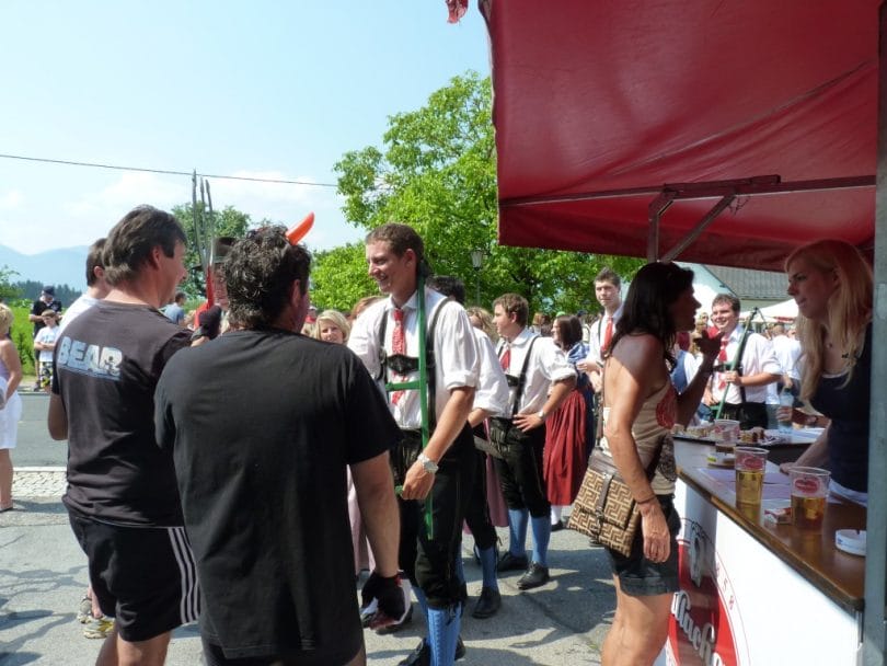 Celebrating Ironman Austria in a small village in austria