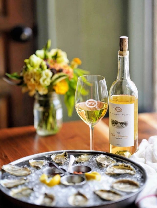wine and oysters