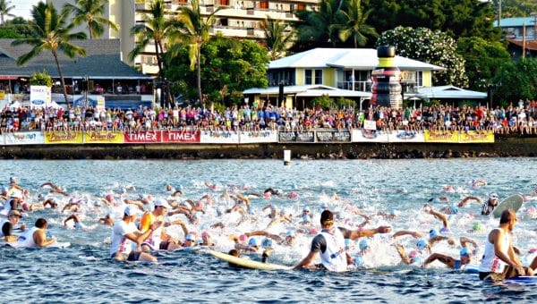 swim start at Ironman World Championships in Kona