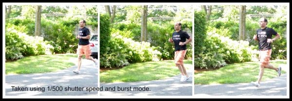 stop action photography with burst mode