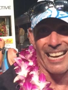 kona bound triwife gets a big smile at the finish line