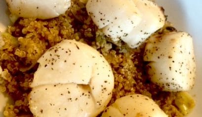 scallops with quinoa