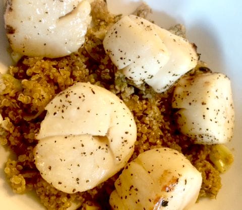 scallops with quinoa