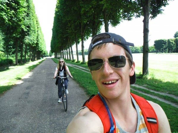 teenage kids biking in France