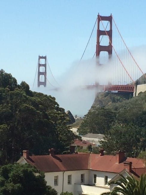 the view of golden gate bridge from cavallo point