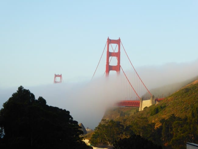 a view of the Golden Gate Bridge from Cavallo Point