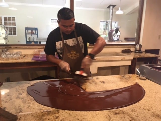 making chocolate at copal tree lodge belize