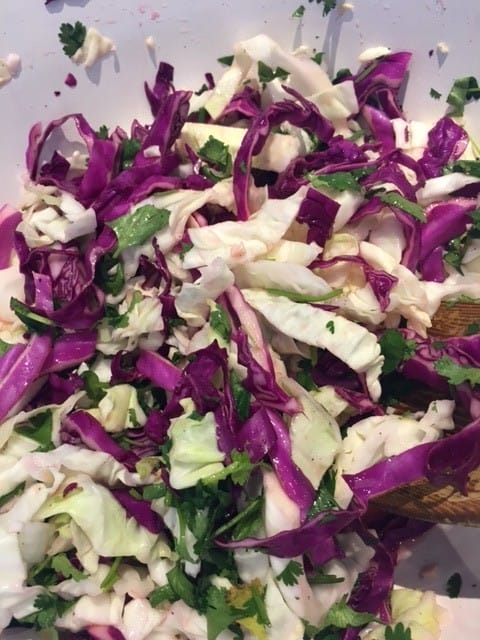 how to make slaw as a side for chapulas