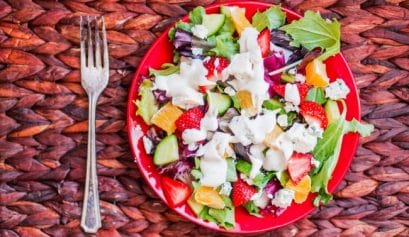 summer salads with fresh fruits and vegetables