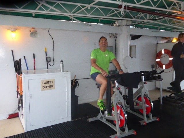 how does a triathlete on vacation work out on a boat
