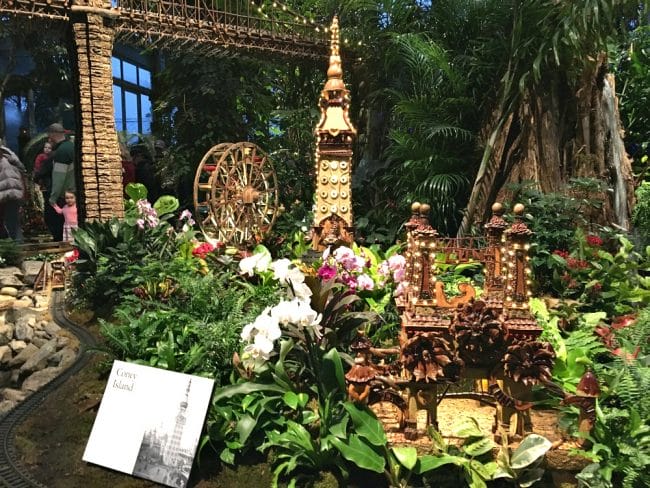 visit coney island as one exhibit at the new york botanical garden train show
