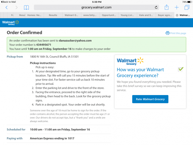 is walmart's online grocery shopping service time saving