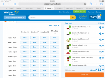 how do i use walmart's online grocery shopping service