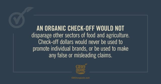 can GRO organic check-off program make organics more affordable for more people