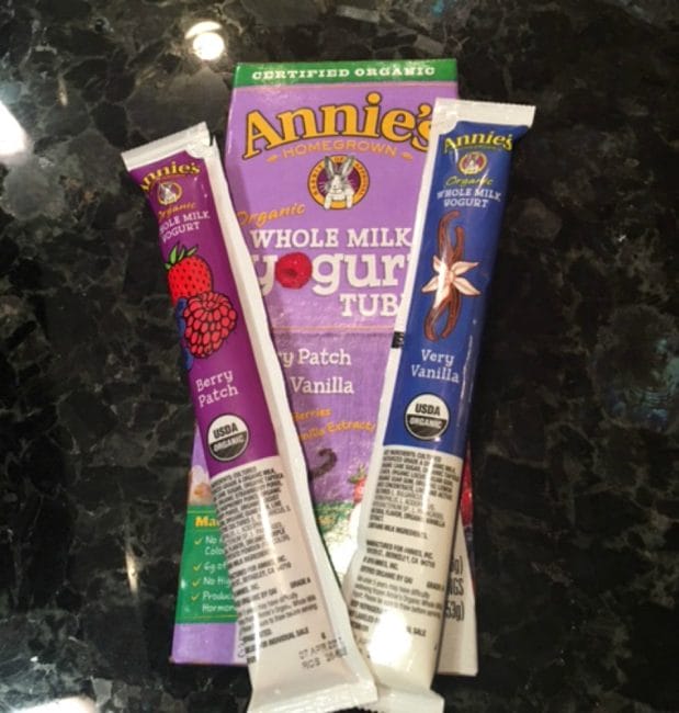 does annie's organic snacks include yogurt products
