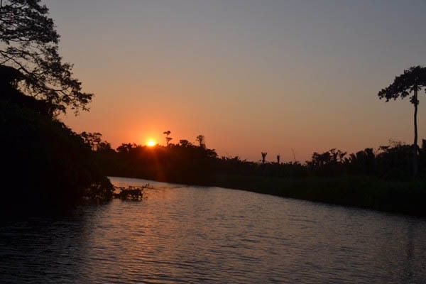 sunset in belize