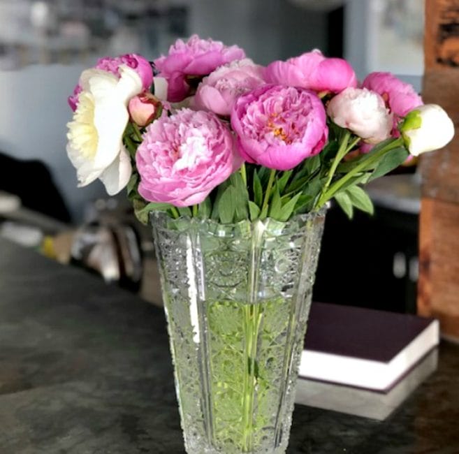 an amazing bouquet of peonies 