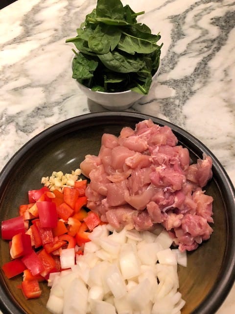 what are the ingredients for a sweet potatoes and chicken sheet pan dinner