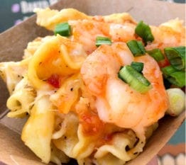 shrimp mac and cheese at eight spoon cafe
