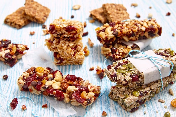 homemade nut and seed granola bars