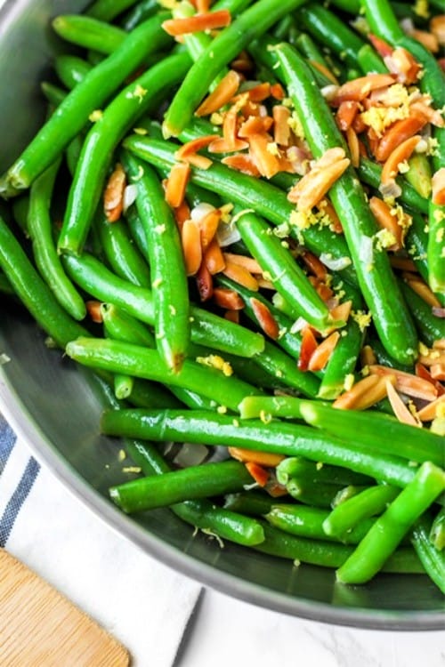 veggie side dishes green beans and almonds