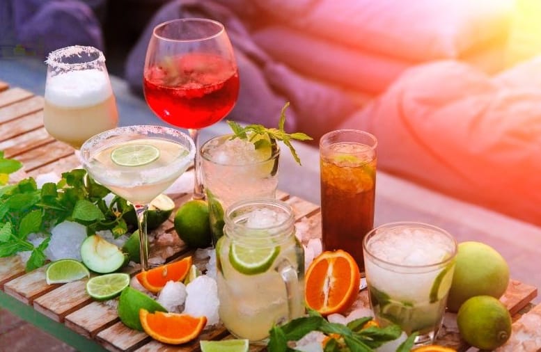 spring cocktails array