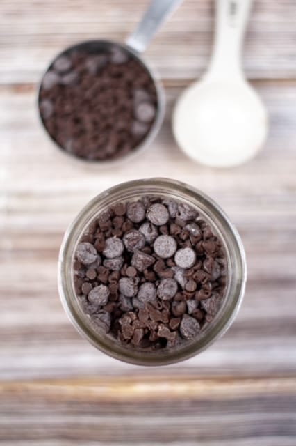 chocolate chip cookies in a jar