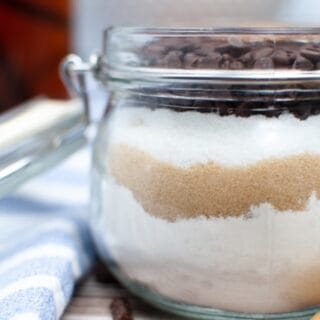 chocolate chip cookies in a jar