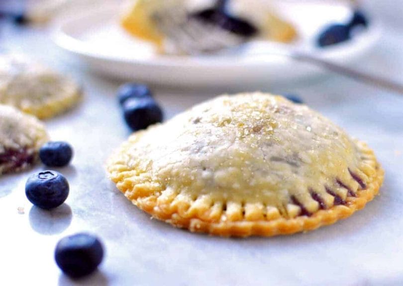 Tea-time treats include this hand-made blueberry mini pies. 