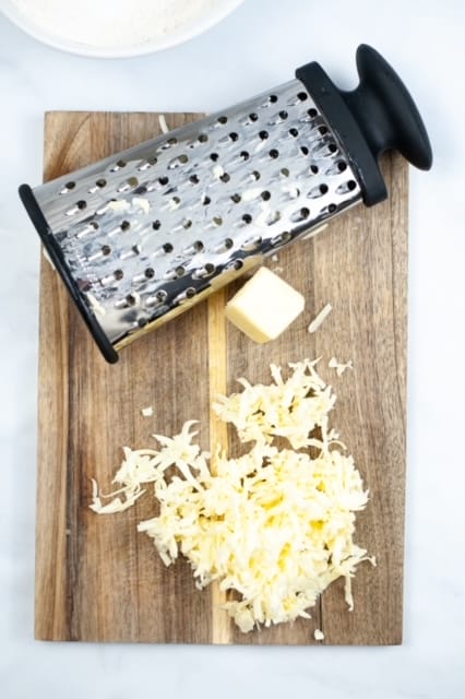 Chopping the butter is an important step. 