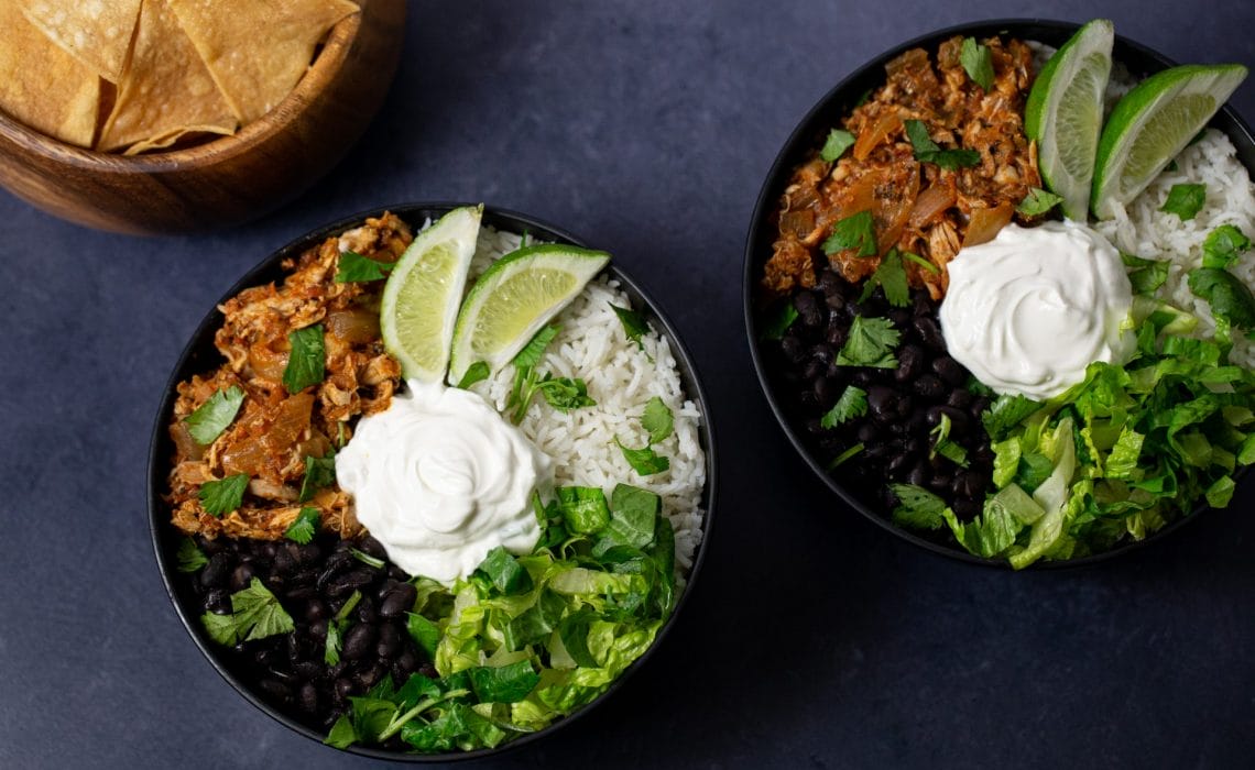 spicy chicken burrito bowls